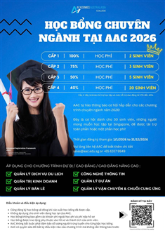 CƠ HỘI NHẬN HỌC BỔNG HẤP DẪN TẠI TRƯỜNG AAC – CHINH PHỤC NGHỀ NGHIỆP TƯƠNG LAI TẠI SINGAPORE