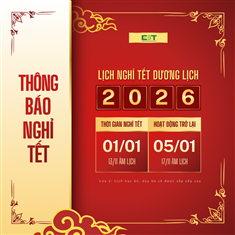 THÔNG BÁO LỊCH NGHỈ TẾT DƯƠNG LỊCH 2026