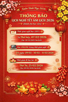 LỊCH NGHỈ TẾT NGUYÊN ĐÁN 2026
